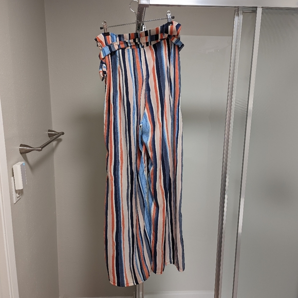 Bar III Wide Leg Striped Pants Size Large Multicolored - Picture 3 of 6